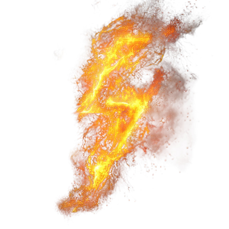Fiery Lightning Flame Vinyl Car Decal Sticker – Waterproof & UV-Resistant 8"