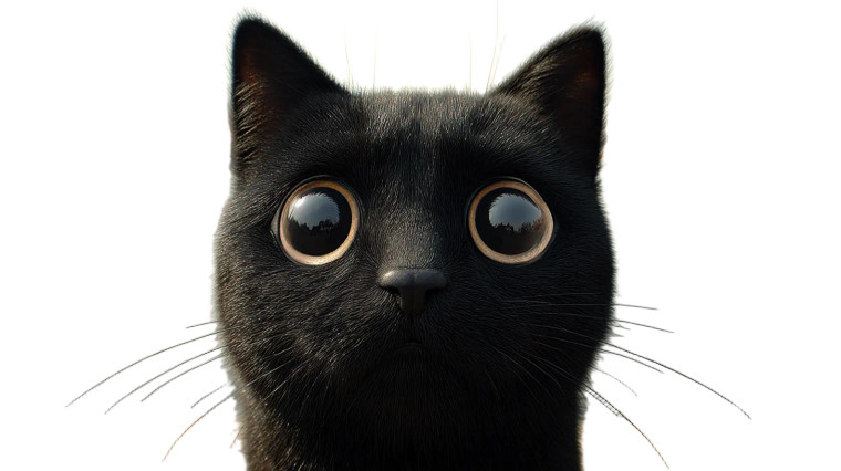 Surprised Black Cat Vinyl Car Decal Sticker – Waterproof & UV-Resistant 8"