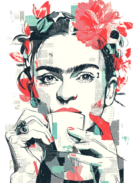 Frida Kahlo Portrait Vinyl Car Decal Sticker – Waterproof & UV-Resistant 8"