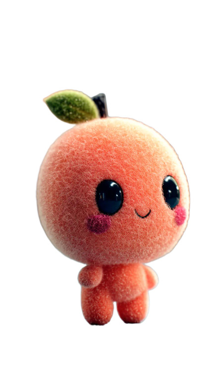 Felt Wool Peach Vinyl Car Decal Sticker – Waterproof & UV-Resistant 8"