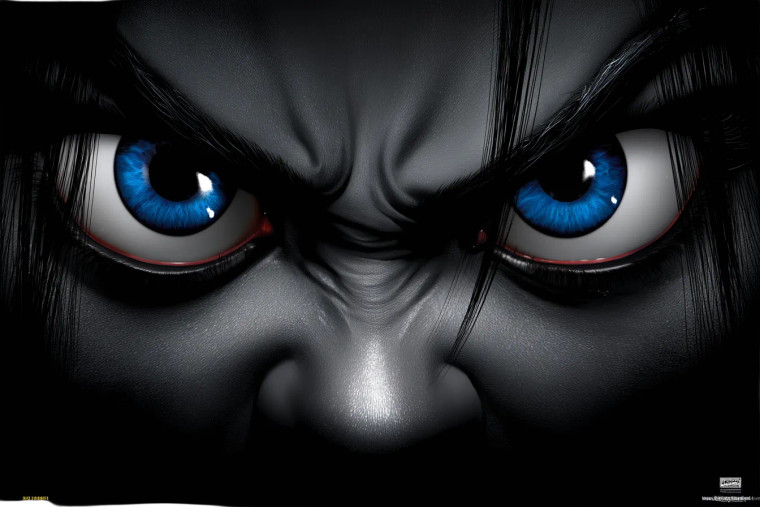 Demonic Blue Eyes Vinyl Car Decal Sticker – Waterproof & UV-Resistant 8"