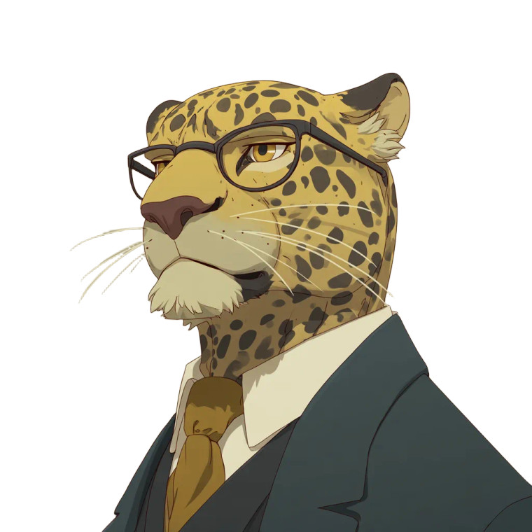 Cartoon Leopard Lawyer Vinyl Car Decal Sticker – Waterproof & UV-Resistant 8"