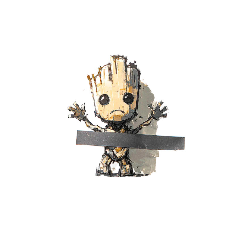 Angry Baby Groot Vinyl Car Decal Sticker – Waterproof & UV-Resistant 8"