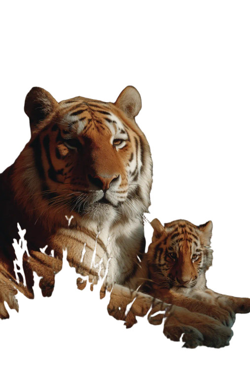 Tiger And Cub Vinyl Car Decal Sticker – Waterproof & UV-Resistant 8"