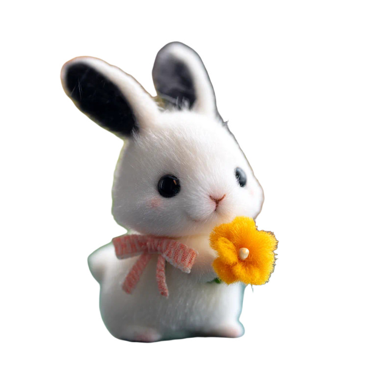 White Angora Rabbit Vinyl Car Decal Sticker – Waterproof & UV-Resistant 8"