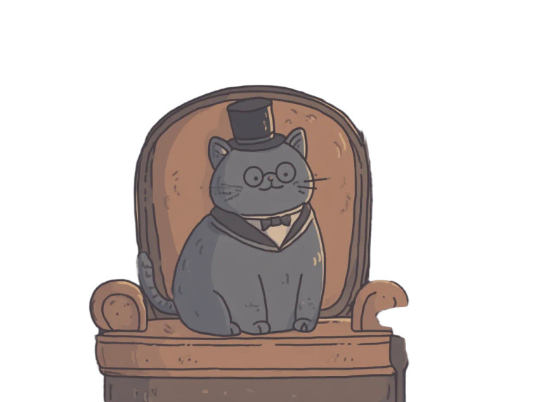 Victorian Cat Mascot Vinyl Car Decal Sticker – Waterproof & UV-Resistant 8"