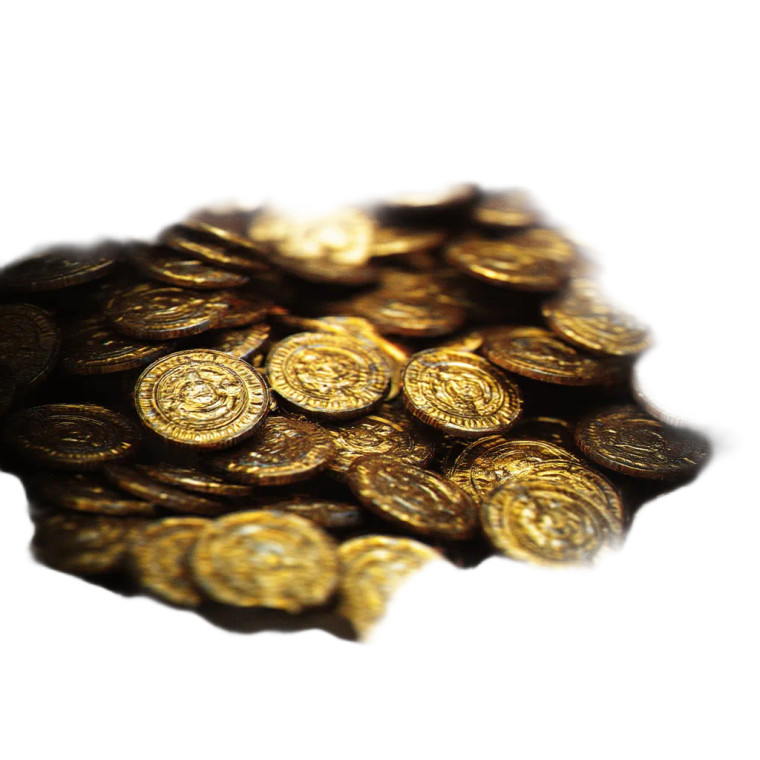 Gold Coins Vinyl Car Decal Sticker – Waterproof & UV-Resistant 8"