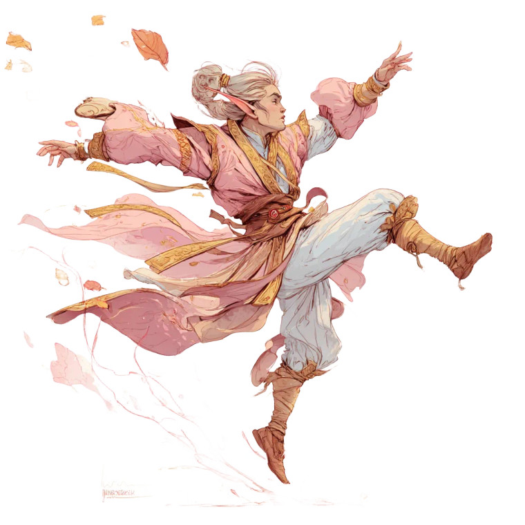 Eladrin Drunken Monk V2 Vinyl Car Decal Sticker – Waterproof & UV-Resistant 8"