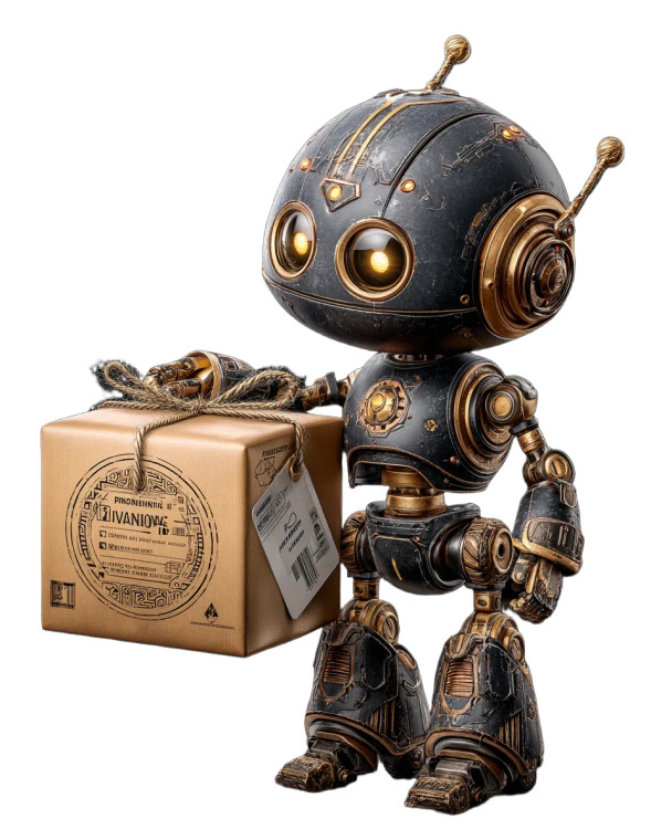 Robotic Mascot Delivery Vinyl Car Decal Sticker – Waterproof & UV-Resistant 8"