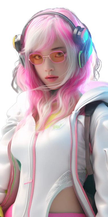 Cyberpunk Girl Portrait V3 Vinyl Car Decal Sticker – Waterproof & UV-Resistant 8"