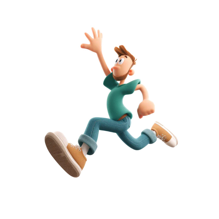 Jumping Cartoon Character Vinyl Car Decal Sticker – Waterproof & UV-Resistant 8"