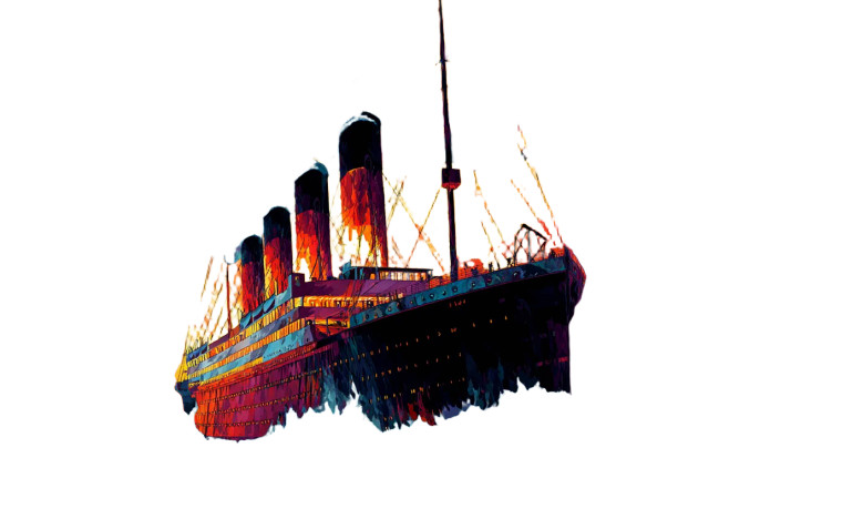 Art Deco Titanic Vinyl Car Decal Sticker – Waterproof & UV-Resistant 8"