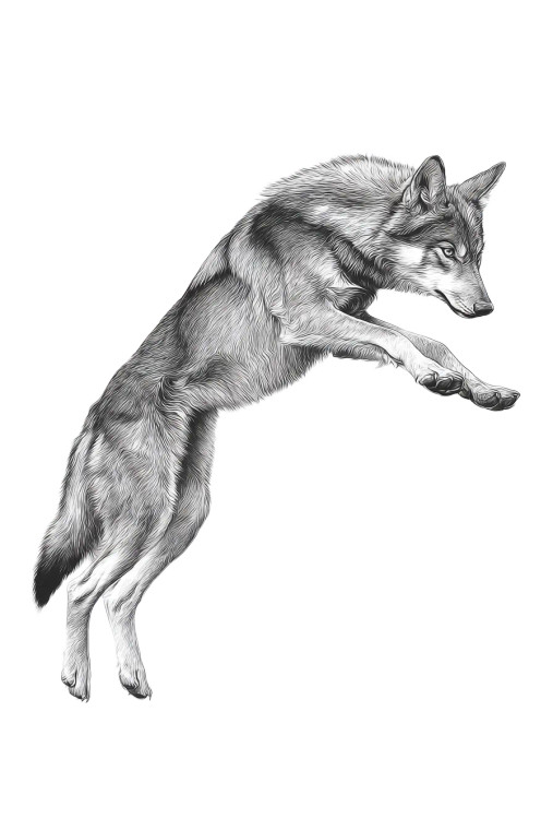 Timber Wolf Leap Vinyl Car Decal Sticker – Waterproof & UV-Resistant 8"