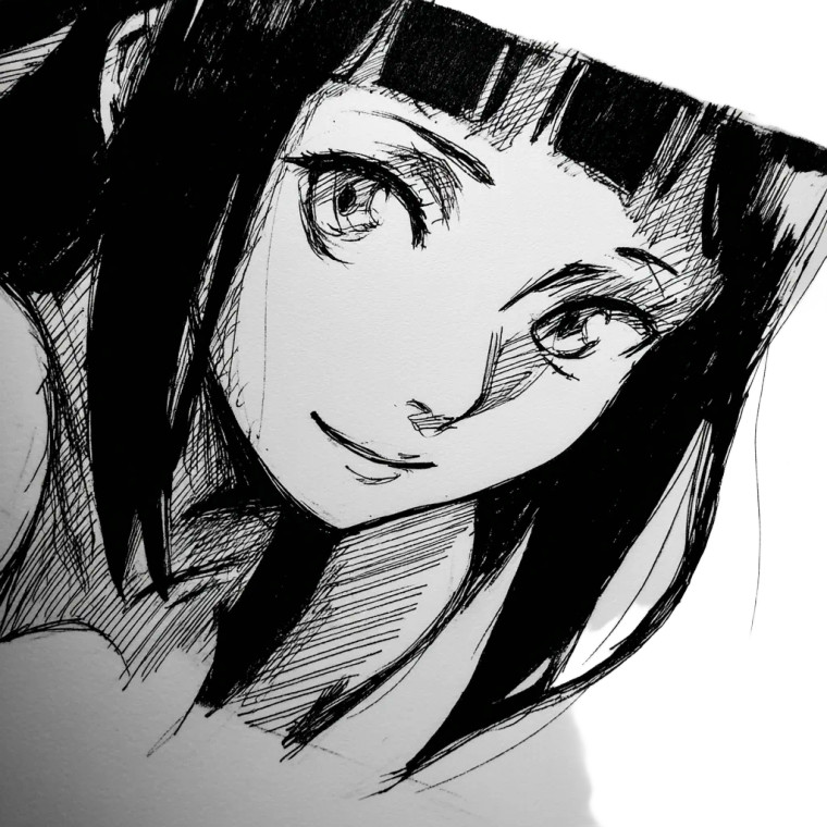 Hinata Hyuga Sketch Vinyl Car Decal Sticker – Waterproof & UV-Resistant 8"