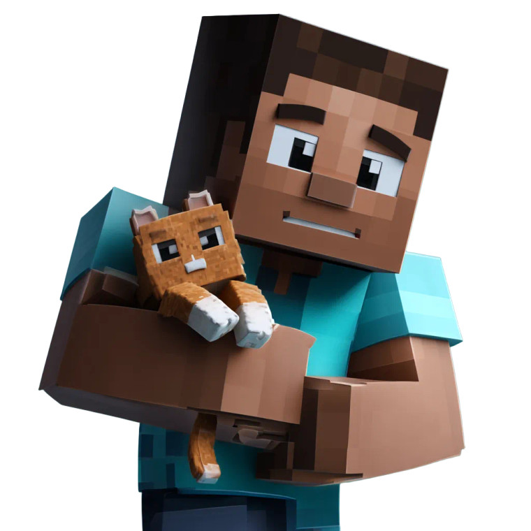 Minecraft Man With Cat Vinyl Car Decal Sticker – Waterproof & UV-Resistant 8"