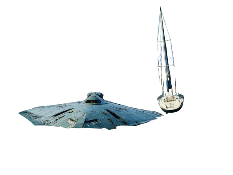 Giant Spacecraft Scene Vinyl Car Decal Sticker – Waterproof & UV-Resistant 8"