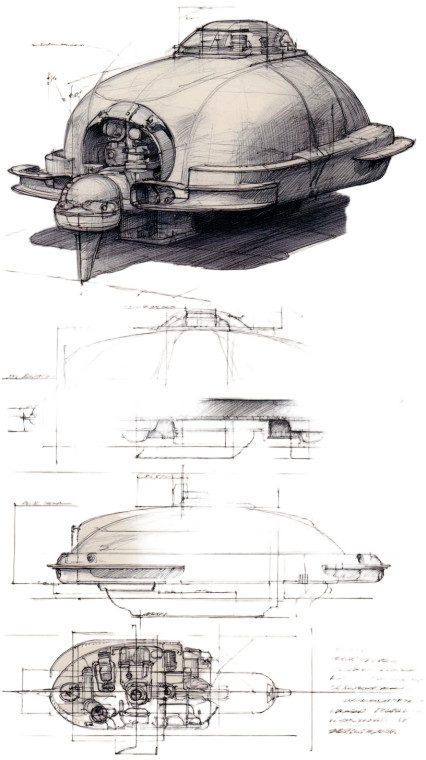 Vintage Spaceship Sketch Vinyl Car Decal Sticker – Waterproof & UV-Resistant 8"