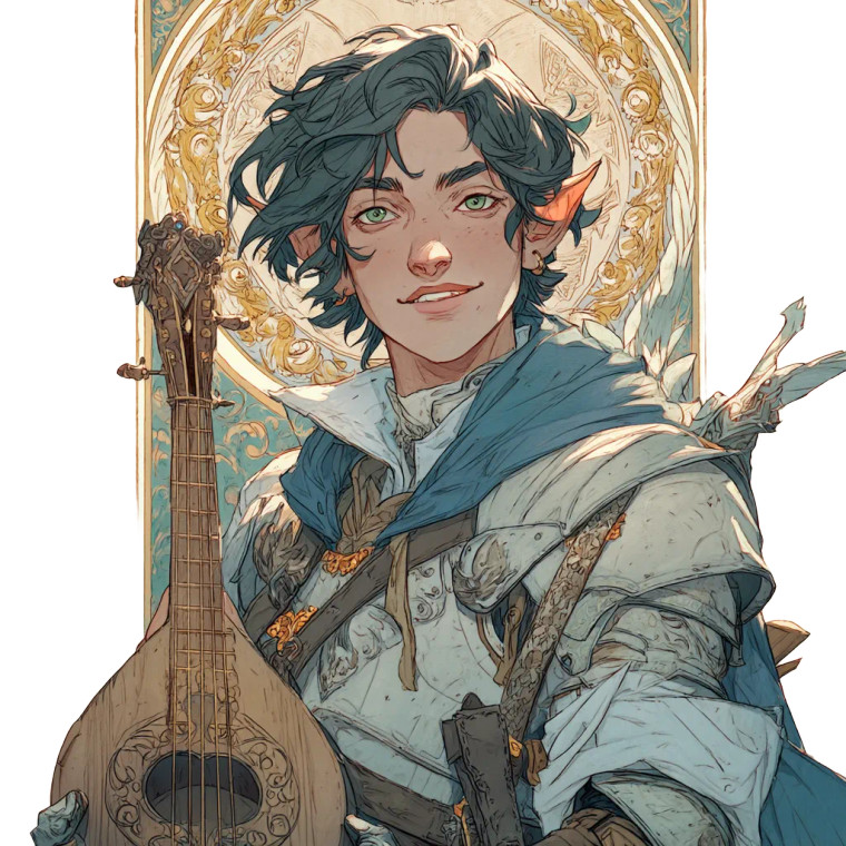 Half Elf Bard Vinyl Car Decal Sticker – Waterproof & UV-Resistant 8"