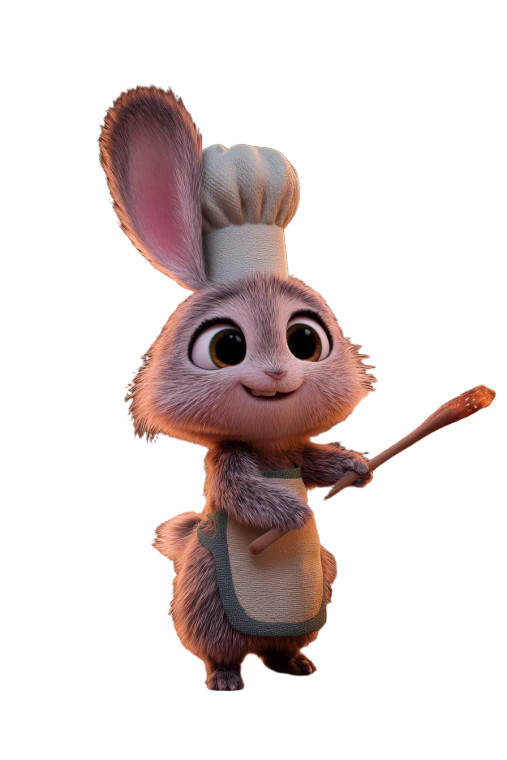 Chef Bunny Cooking Vinyl Car Decal Sticker – Waterproof & UV-Resistant 8"