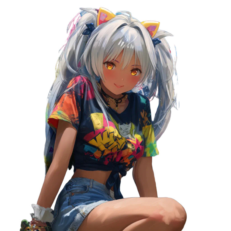 Anime Cat Girl V45 Vinyl Car Decal Sticker – Waterproof & UV-Resistant 8"