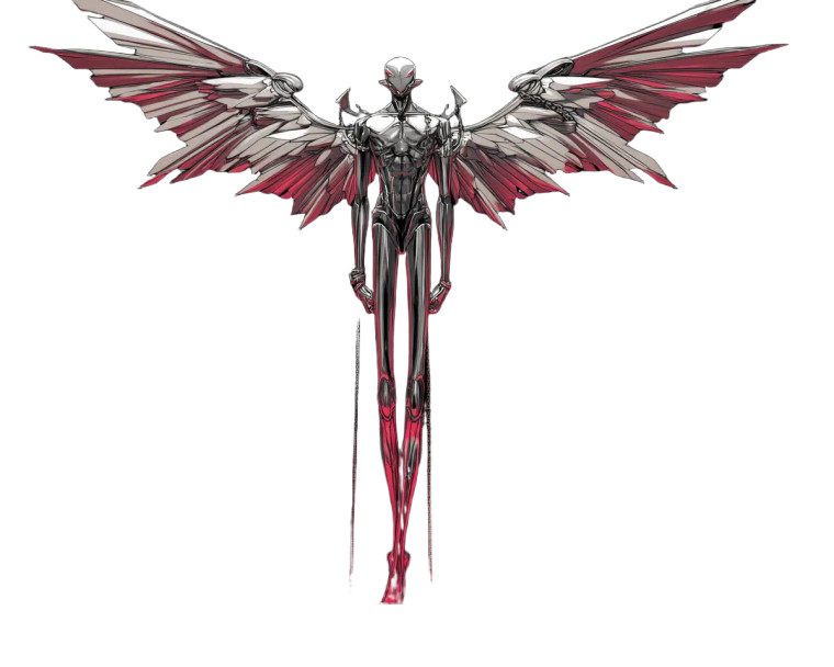 Chrome Winged Demon Vinyl Car Decal Sticker – Waterproof & UV-Resistant 8"
