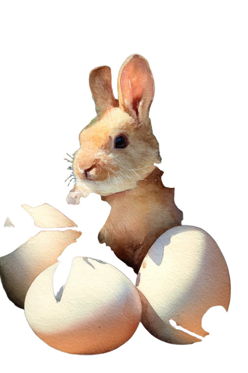 Easter Rabbit Scene V2 Vinyl Car Decal Sticker – Waterproof & UV-Resistant 8"