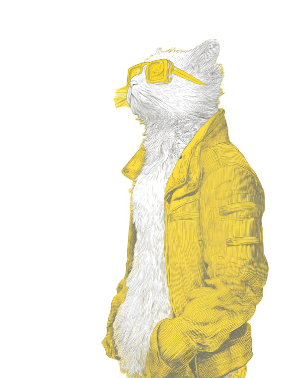 Sci-Fi Cat Portrait Vinyl Car Decal Sticker – Waterproof & UV-Resistant 8"