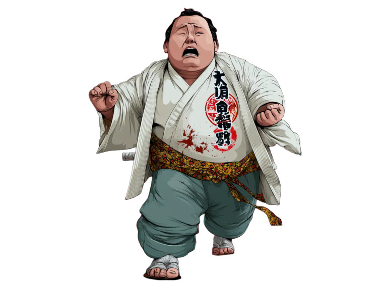Chubby Samurai Karate Vinyl Car Decal Sticker – Waterproof & UV-Resistant 8"