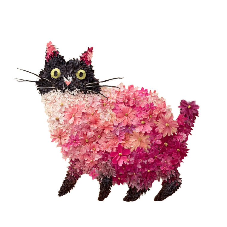 Sakura Flower Cat V2 Vinyl Car Decal Sticker – Waterproof & UV-Resistant 8"