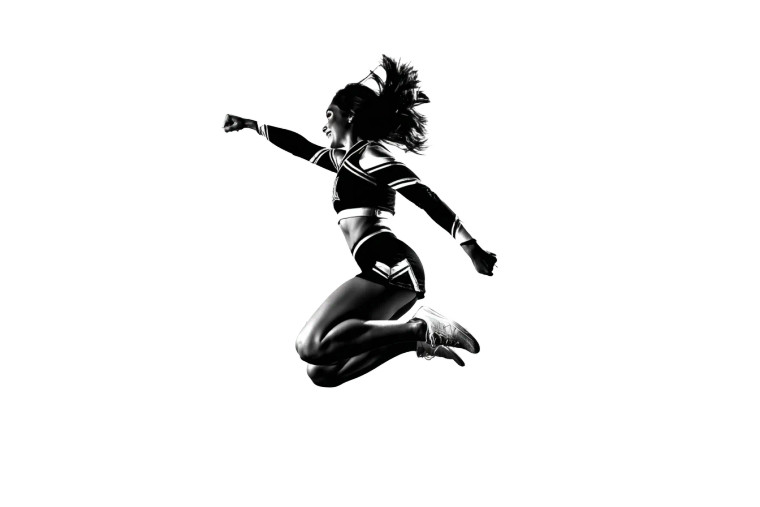 Dynamic Cheerleader Leap Vinyl Car Decal Sticker – Waterproof & UV-Resistant 8"