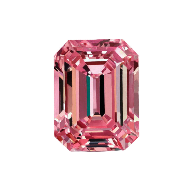 Pink Emerald Diamond Vinyl Car Decal Sticker – Waterproof & UV-Resistant 