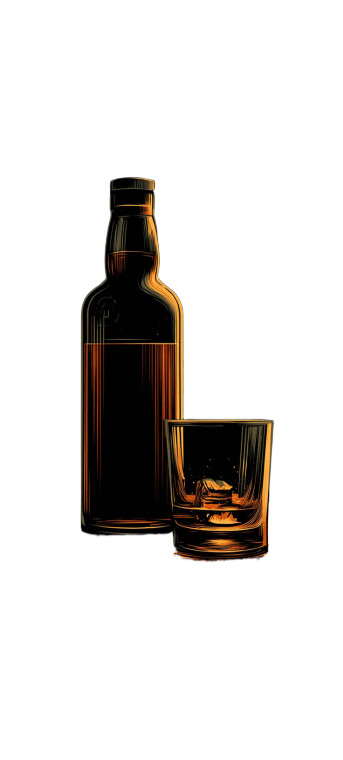 Whiskey Bottle Glass Vinyl Car Decal Sticker – Waterproof & UV-Resistant 8"