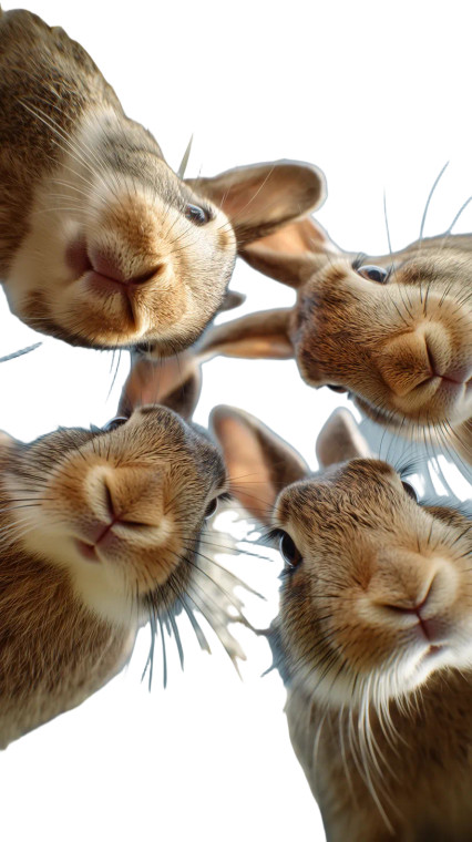 Adorable Rabbits Bloom Vinyl Car Decal Sticker – Waterproof & UV-Resistant 8"