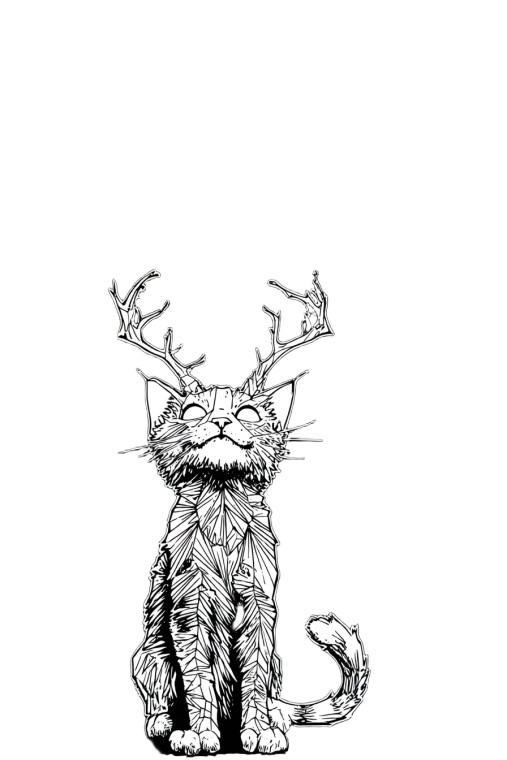 Punk Antler Cat Vinyl Car Decal Sticker – Waterproof & UV-Resistant 8"