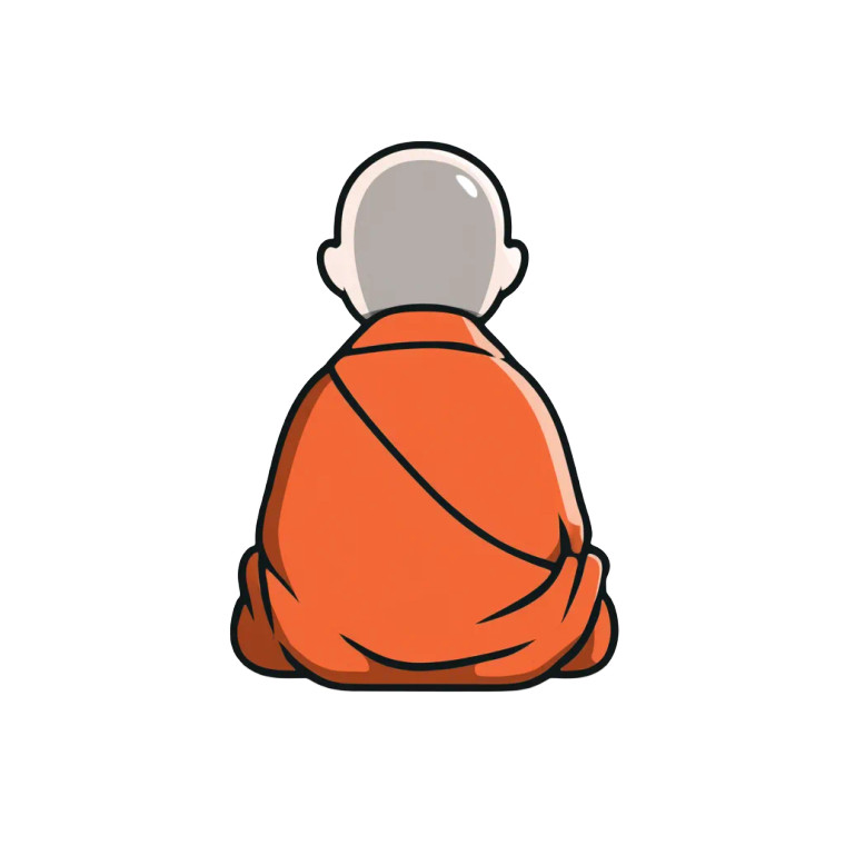 Meditating Monk V5 Vinyl Car Decal Sticker – Waterproof & UV-Resistant 8"