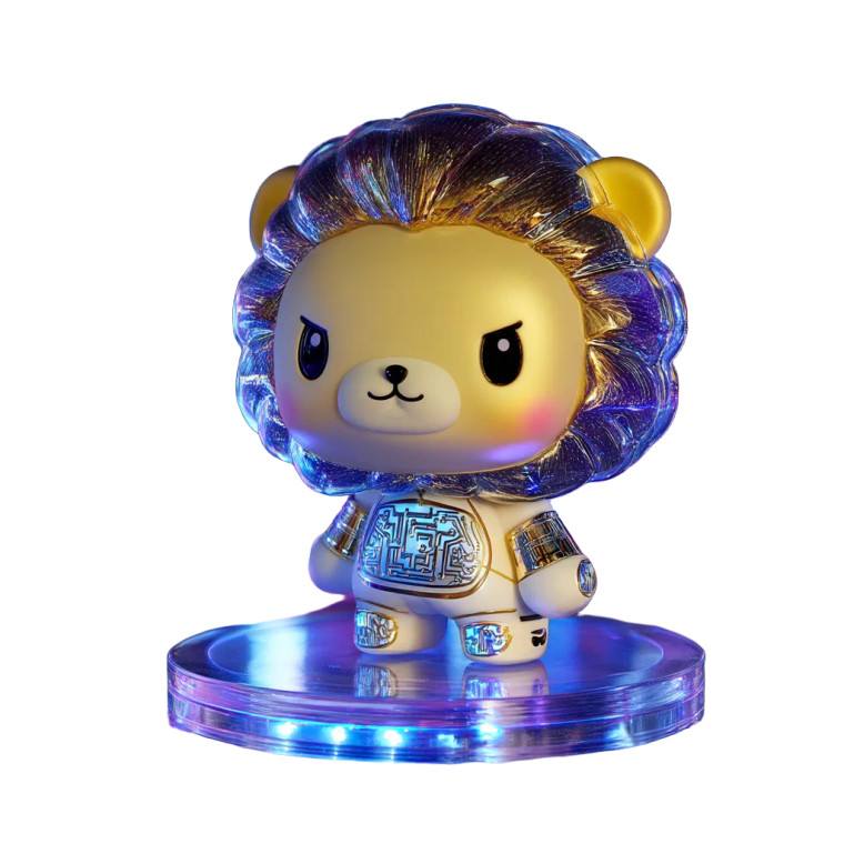 Cute Lion Mascot Vinyl Car Decal Sticker – Waterproof & UV-Resistant 8"