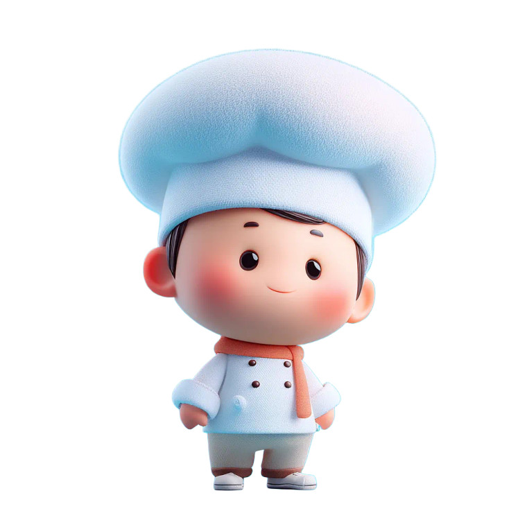 Cute Cartoon Chef Vinyl Car Decal Sticker – Waterproof & UV-Resistant 8"