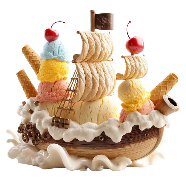 Gelato Pirate Ship Vinyl Car Decal Sticker – Waterproof & UV-Resistant 8"