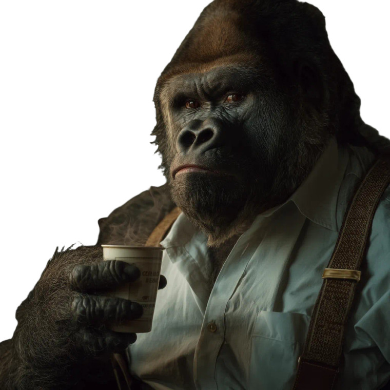 Gorilla Banker Vinyl Car Decal Sticker – Waterproof & UV-Resistant 8"