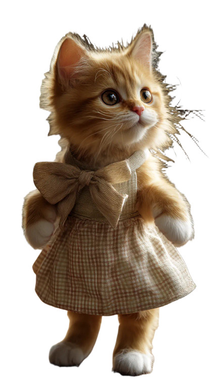 Cute Apron Kitten Vinyl Car Decal Sticker – Waterproof & UV-Resistant 8"