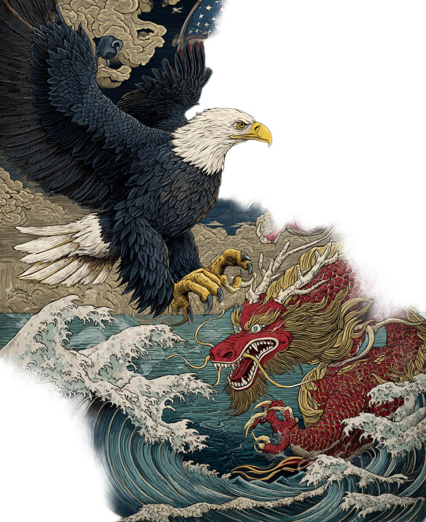Eagle Vs Dragon V4 Vinyl Car Decal Sticker – Waterproof & UV-Resistant 8"