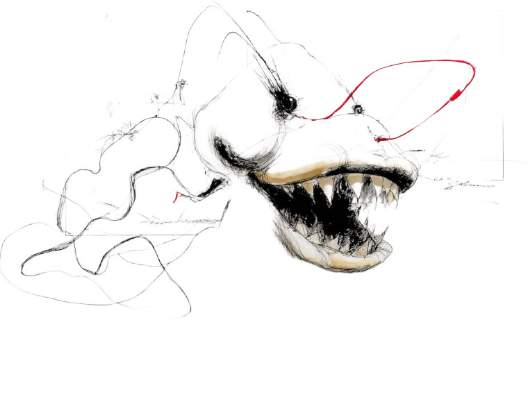Ralph Steadman Yokai Vinyl Car Decal Sticker – Waterproof & UV-Resistant 8"