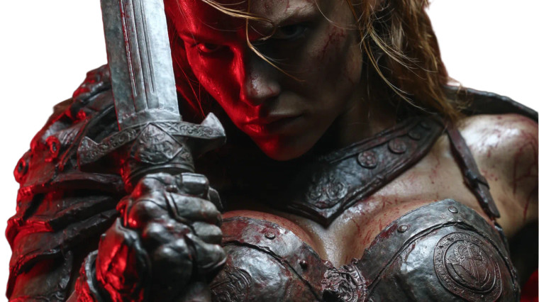 Female Warrior Epic Vinyl Car Decal Sticker – Waterproof & UV-Resistant 8"