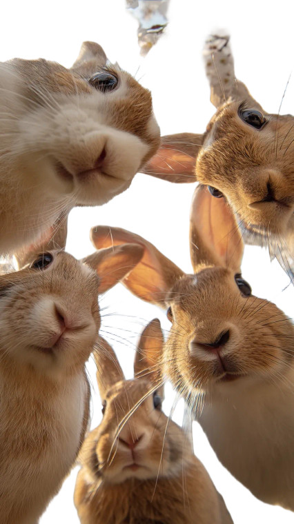 Adorable Rabbits Bloom V2 Vinyl Car Decal Sticker – Waterproof & UV-Resistant 8"