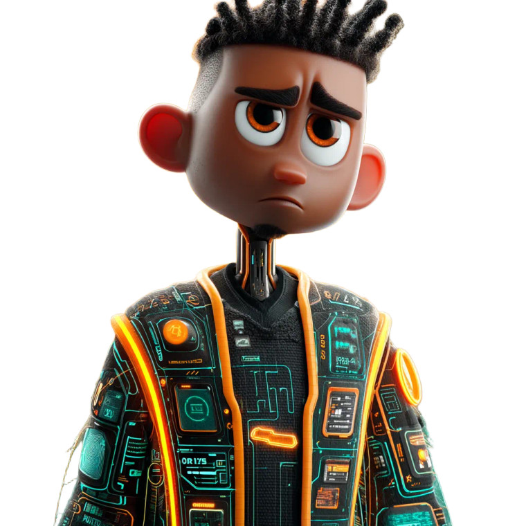 Futuristic Digital Avatar V2 Vinyl Car Decal Sticker – Waterproof & UV-Resistant 8"