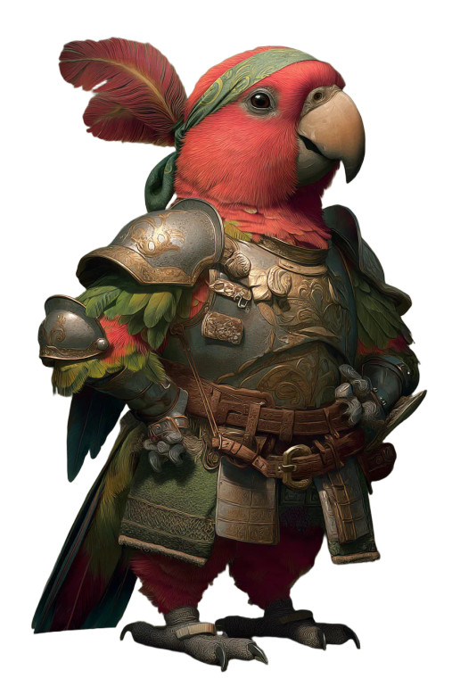 Parrot Pirate Armor Vinyl Car Decal Sticker – Waterproof & UV-Resistant 8"