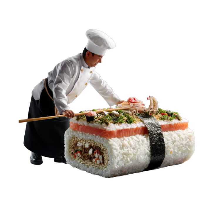 Sushi Chef Vinyl Car Decal Sticker – Waterproof & UV-Resistant 8"