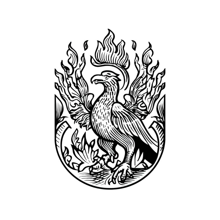 Phoenix Rising Logo Vinyl Car Decal Sticker – Waterproof & UV-Resistant 8"