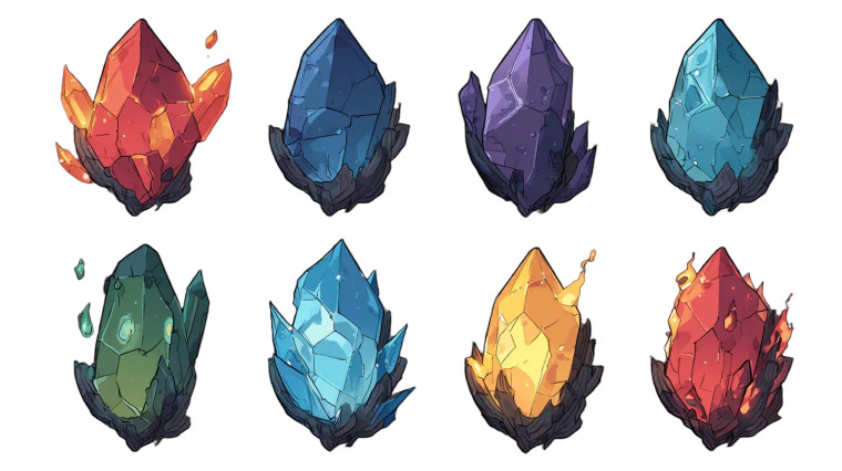 Magical Crystals Sheet Vinyl Car Decal Sticker – Waterproof & UV-Resistant 8"