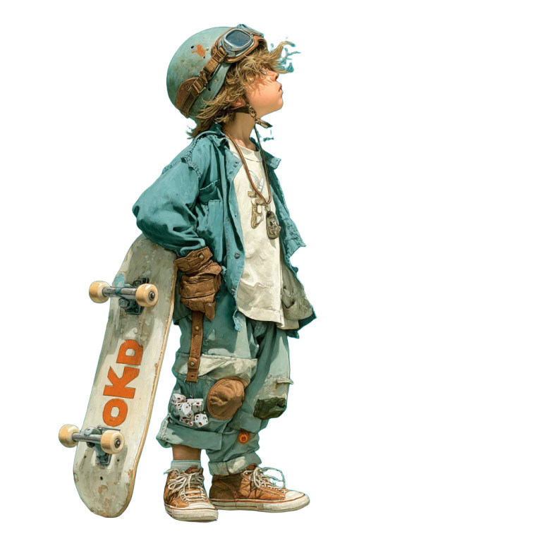 Skating Angel Boy Vinyl Car Decal Sticker – Waterproof & UV-Resistant 8"